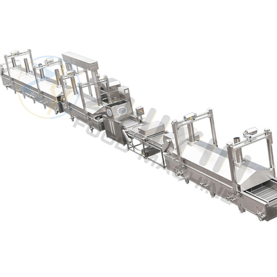 1000 kg/h Kartoffeln gefrorene Pommes Frites Produktionslinie SS304 Gasheizung