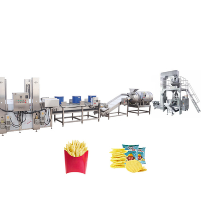 SUS304 Frische Kartoffelchips Produktionslinie 2000kg/h Außenheizung